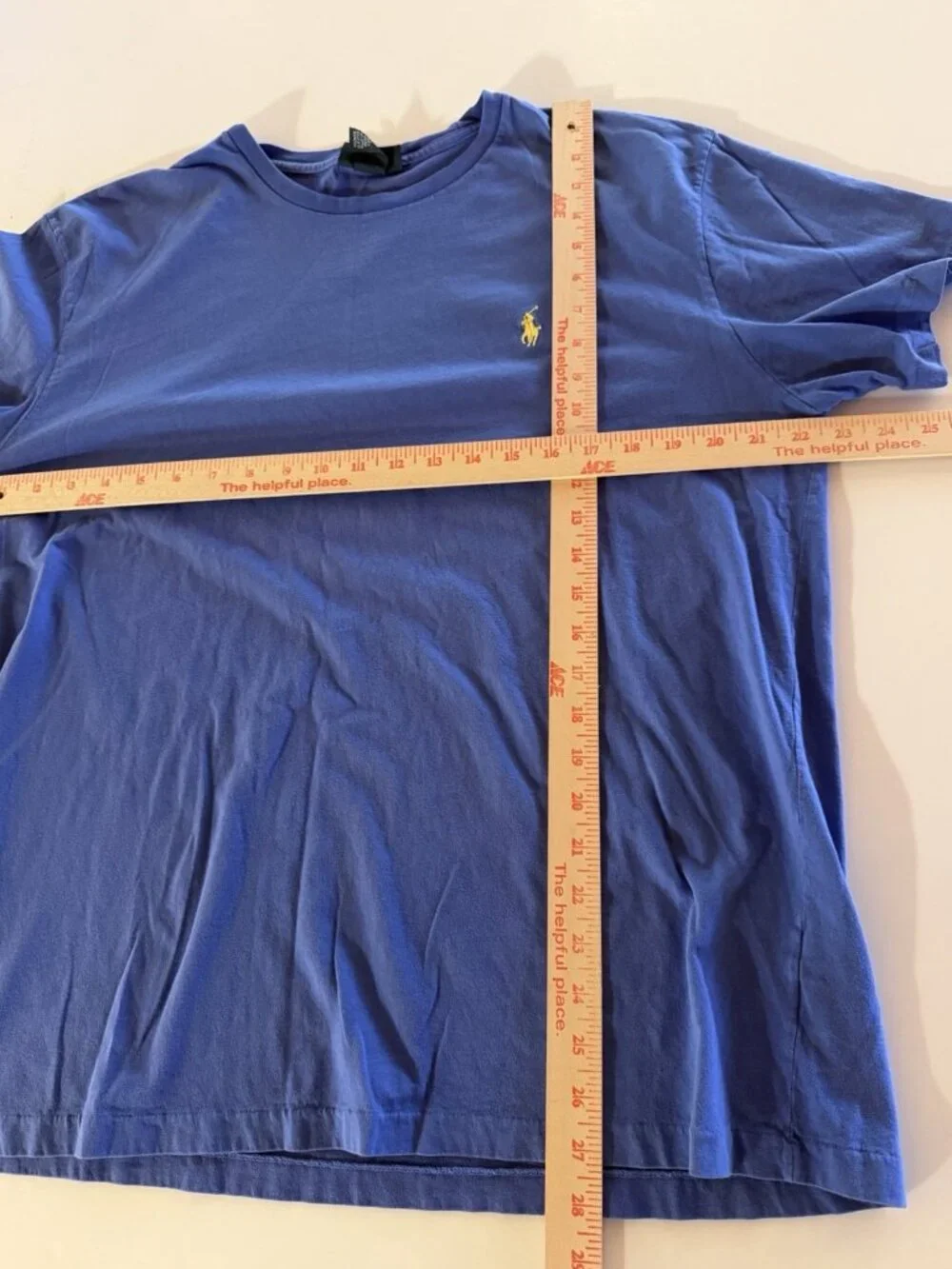 Vintage 90s Polo Ralph Lauren blue purple single stitch tshirt preppy L